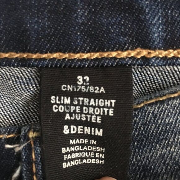 & Denim slim straight dark blue size 32 - Picture 2 of 5
